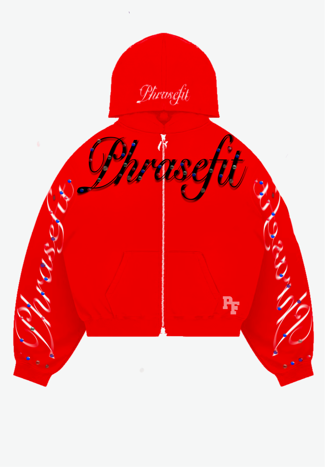 Red PF Rhinestone hoodie (1 of 1 drop )