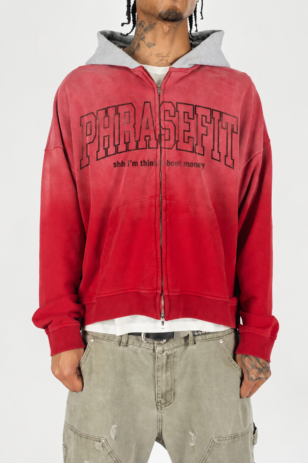Red PhraseFit oversized toro hoodie