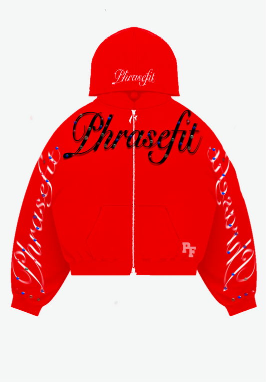 Red PF Rhinestone hoodie (1 of 1 drop )