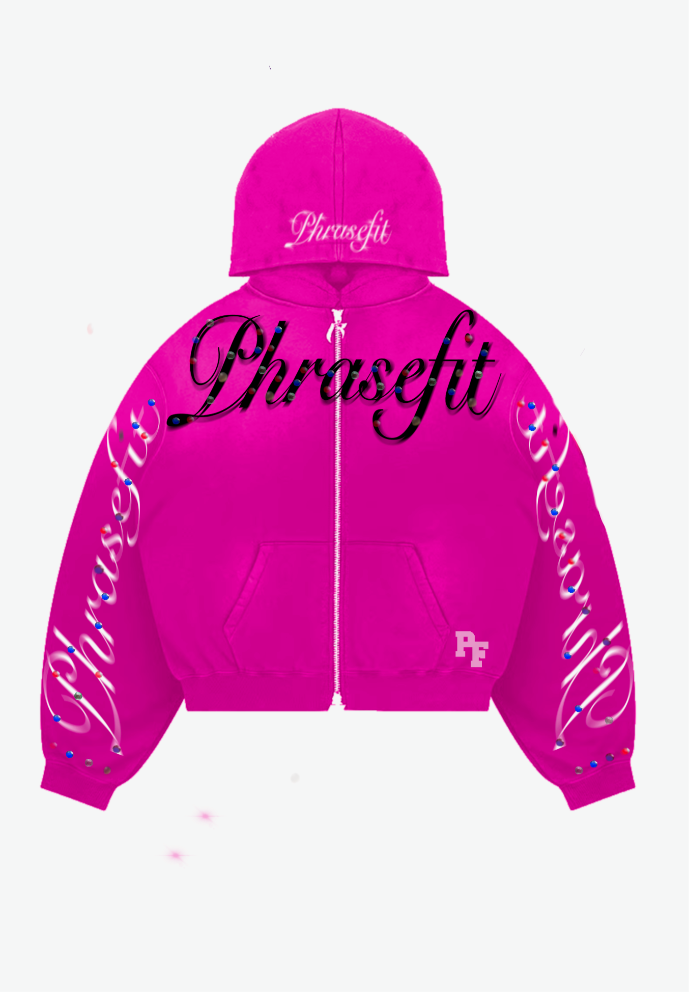 Pink PF Rhinestone collection hoodie (1 of 1 drop)