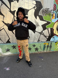 Japanese denim (khaki jeans with red print )
