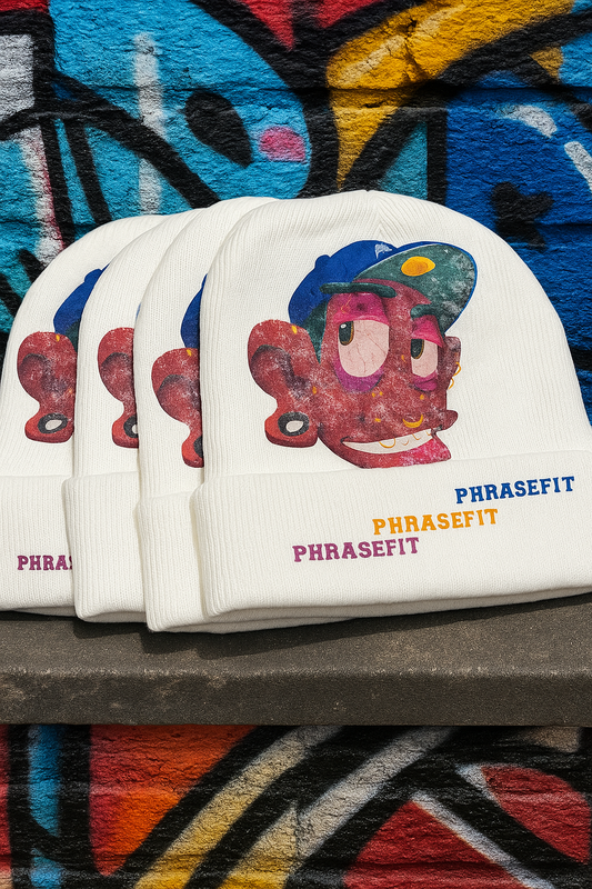 White PF Graphic beanie
